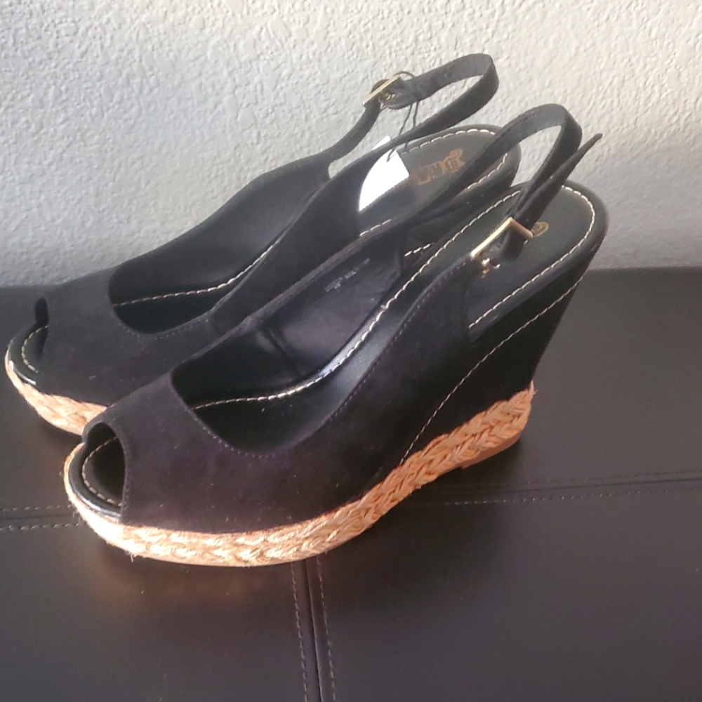 Black Wedge Heel